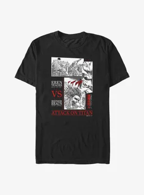 Attack On Titan Eren Yeager vs Reiner Braun Big & Tall T-Shirt