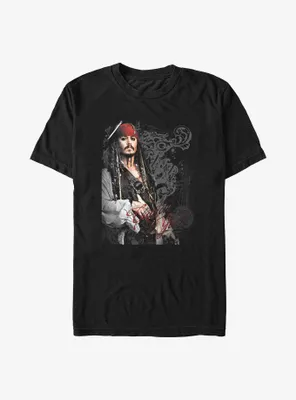 Disney Pirates of the Caribbean Ornate Jack Sparrow Poster Big & Tall T-Shirt