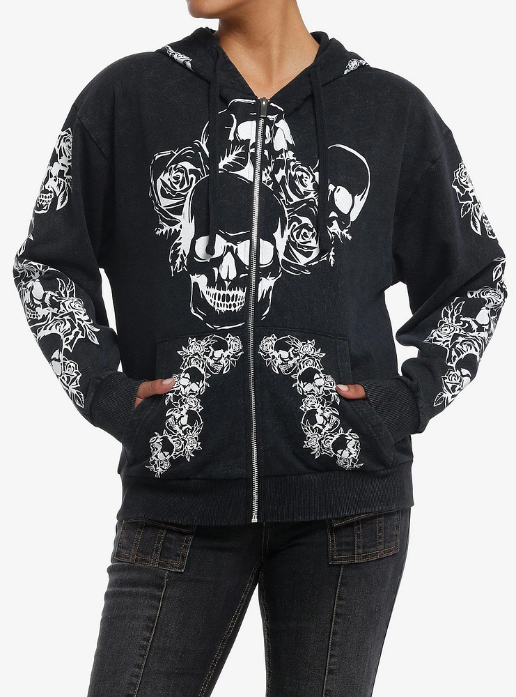 Skeleton Rose Girls Hoodie