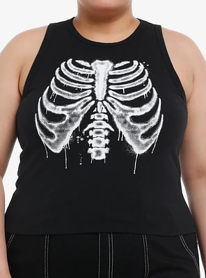 Social Collision Drippy Rib Cage Girls Muscle Tank Top Plus