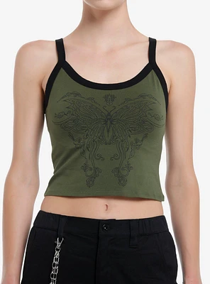 Social Collision Intricate Butterfly Girls Crop Cami