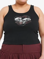 Social Collision Skull Heart Roses Girls Tank Top Plus