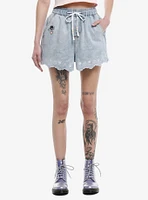 Her Universe Studio Ghibli® Spirited Away Soot Sprites Lace Eyelet Denim Shorts