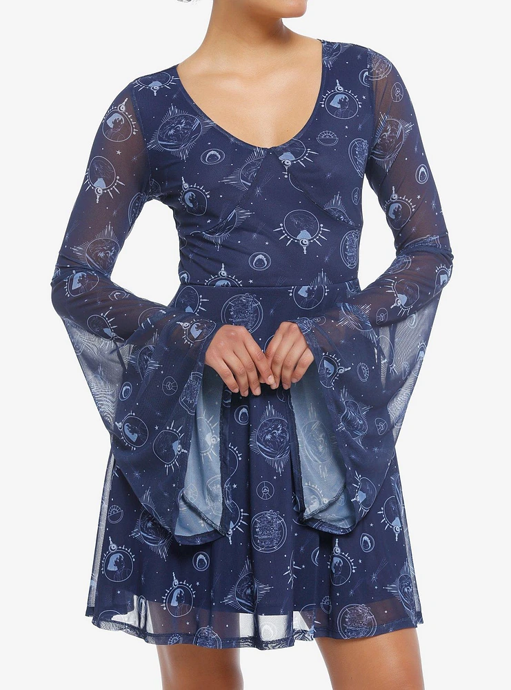 Studio Ghibli® Howl's Moving Castle Celestial Icons Bell Sleeve Dress