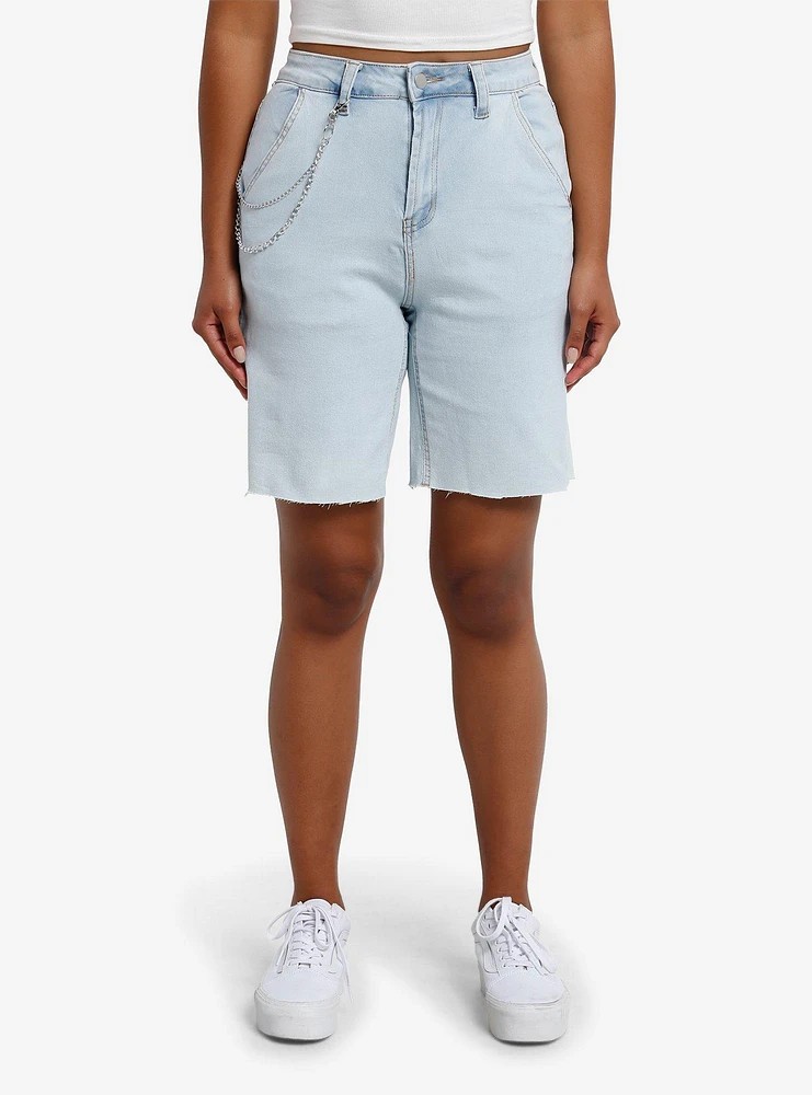 Light Indigo Side Chain Dad Shorts