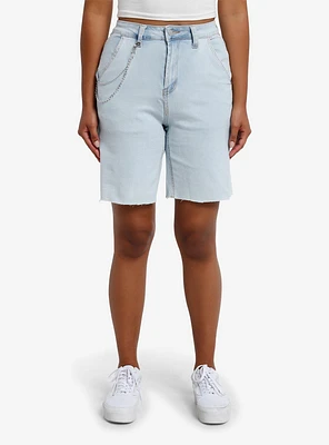 Light Indigo Side Chain Dad Shorts