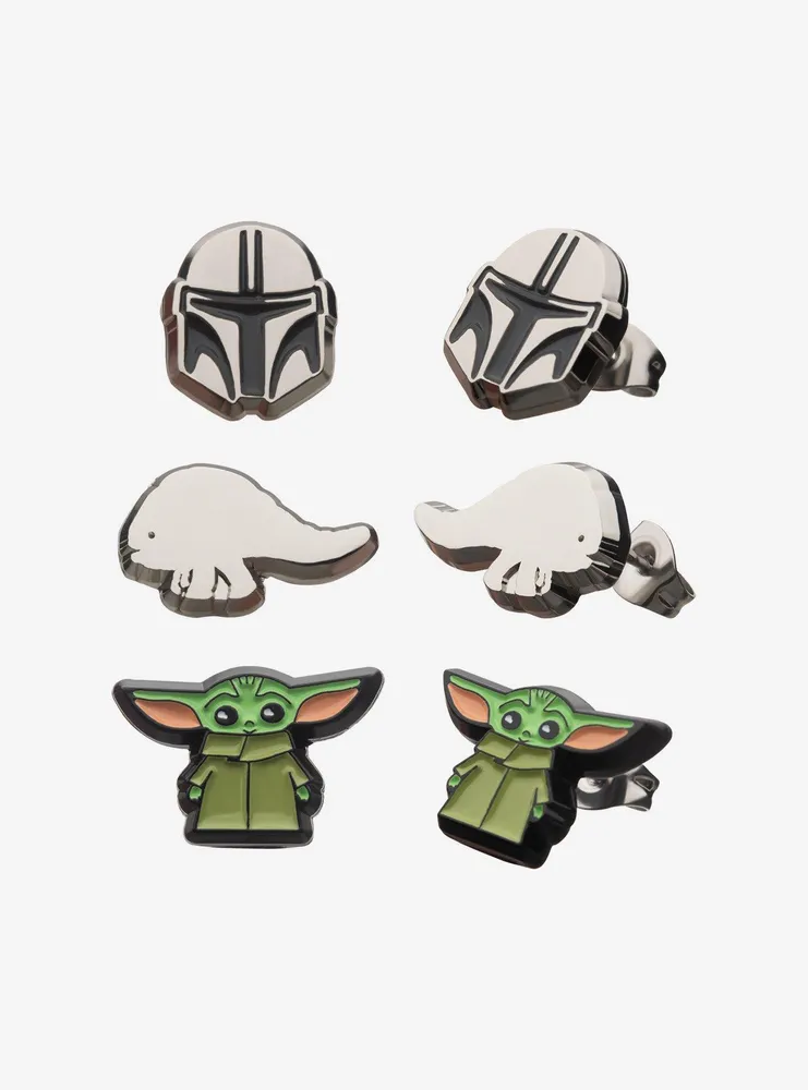 Star Wars: The Mandalorian Grogu Helmet and Blurrg Earring Set