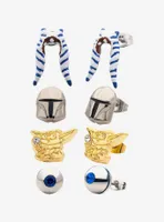 Star Wars The Mandalorian Stud 4 pc Earrings Set