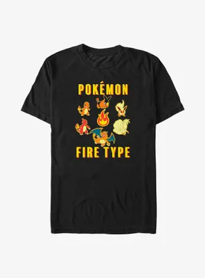 Pokemon Fire Type Big & Tall T-Shirt