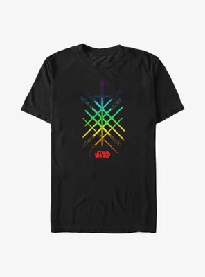 Star Wars Rainbow Lightsabers Big & Tall T-Shirt