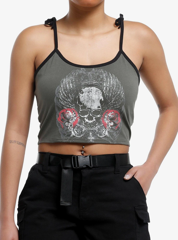 Social Collision Skull Wing Girls Crop Cami