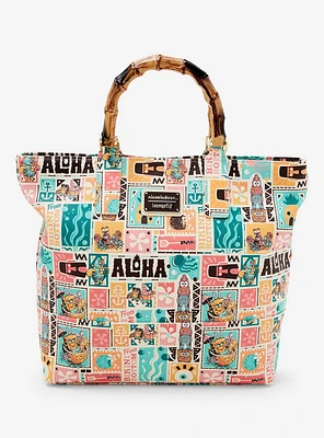 Loungefly SpongeBob SquarePants Characters Tropical Allover Print Tote Bag - BoxLunch Exclusive