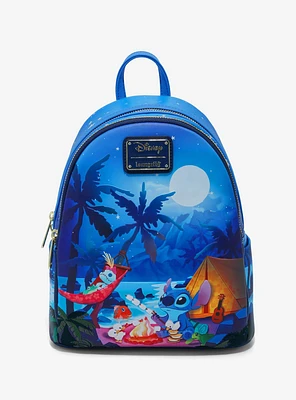 Loungefly Disney Lilo & Stitch Scrump and Stitch Camping Glow-in-the-Dark Mini Backpack