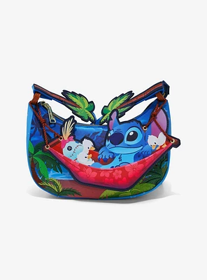 Loungefly Disney Lilo & Stitch Scrump and Stitch Starry Hammock Crossbody Bag