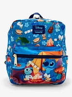 Loungefly Disney Lilo & Stitch Camping Allover Print Nylon Mini Backpack