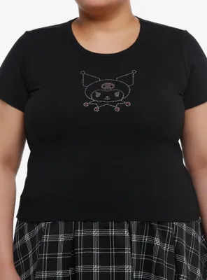 Kuromi Rhinestone Girls Baby T-Shirt Plus