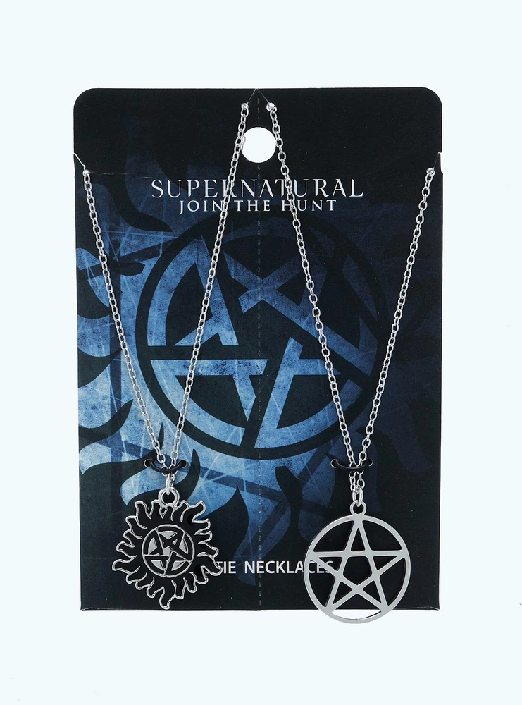 Supernatural Anti-Possession Pentagram Best Friend Necklace Set