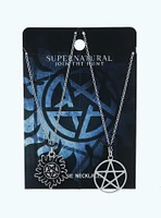 Supernatural Anti-Possession Pentagram Best Friend Necklace Set