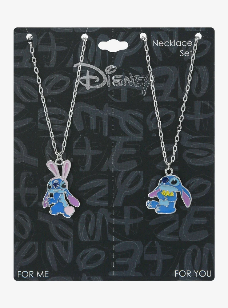 Disney Stitch Bunny Duck Best Friend Necklace Set