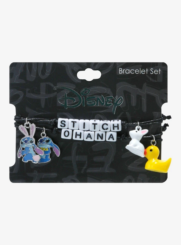 Disney Stitch Bunny Duck Best Friend Cord Bracelet Set