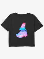 Nintendo Watercolor Ombre Peach Girls Youth Crop T-Shirt