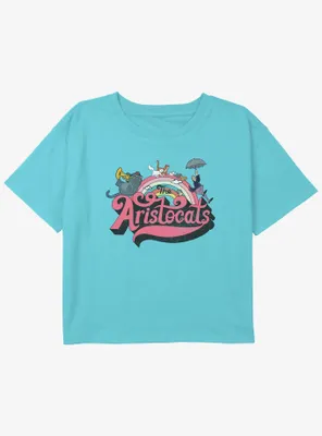 Disney The AristoCats Rainbow Cats Girls Youth Crop T-Shirt
