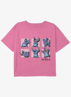 Disney Lilo & Stitch Alien Poses Girls Youth Crop T-Shirt