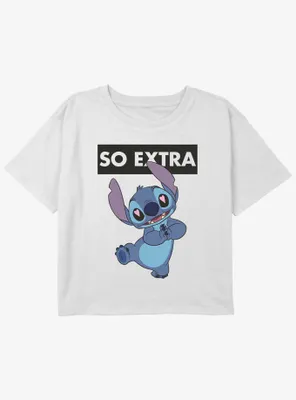 Disney Lilo & Stitch So Extra Girls Youth Crop T-Shirt