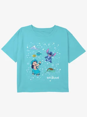 Disney Lilo & Stitch Constellation Island Girls Youth Crop T-Shirt