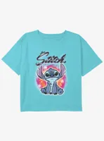 Disney Lilo & Stitch Airbrush Girls Youth Crop T-Shirt