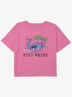 Disney Lilo & Stitch Stay Weird Girls Youth Crop T-Shirt