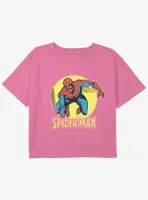 Marvel Spider-Man Simple Spidey Girls Youth Crop T-Shirt