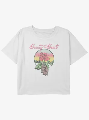 Disney Beauty and the Beast Rose Girls Youth Crop T-Shirt
