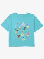 Disney Cinderella Princess Doodle Girls Youth Crop T-Shirt