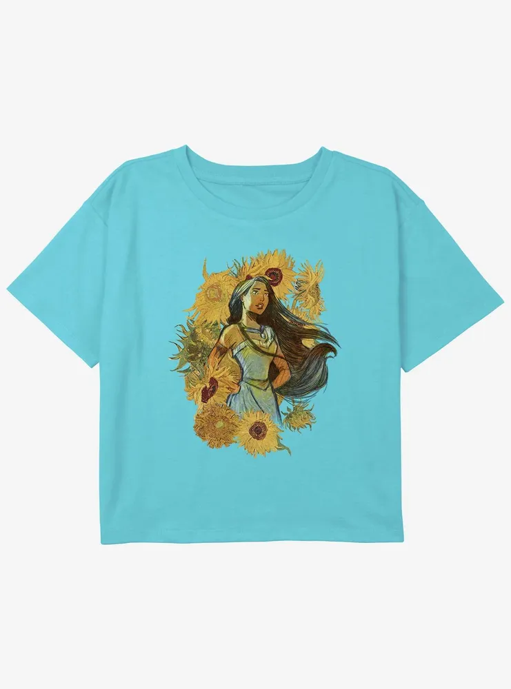 Disney Pocahontas Sunflowers Girls Youth Crop T-Shirt