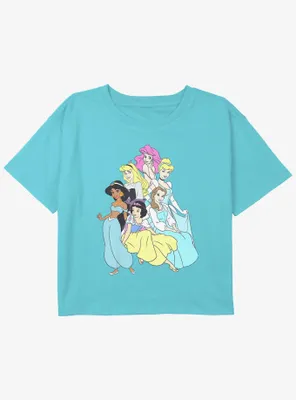 Disney Aladdin Princess Group Girls Youth Crop T-Shirt
