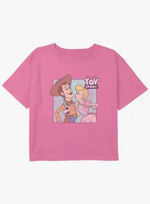 Disney Pixar Toy Story Woody & Bo Peep Girls Youth Crop T-Shirt