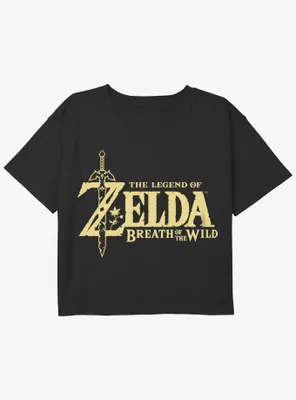 The Legend Of Zelda Breath Wild Logo Girls Youth Crop T-Shirt