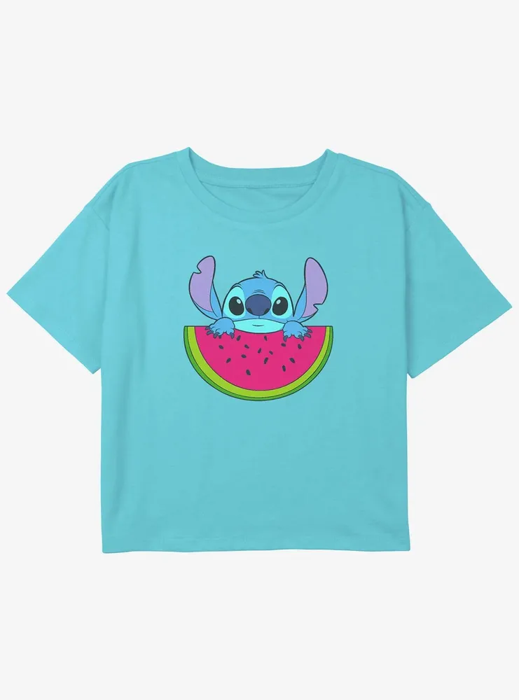 Disney Lilo & Stitch Watermelon Girls Youth Crop T-Shirt