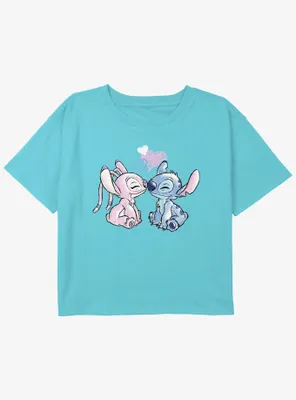 Disney Lilo & Stitch Angel Love Girls Youth Crop T-Shirt