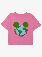 Disney Mickey Mouse Be Kind To Our Planet Girls Youth Crop T-Shirt