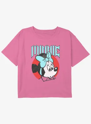 Disney Mickey Mouse Grunge Minnie Girls Youth Crop T-Shirt