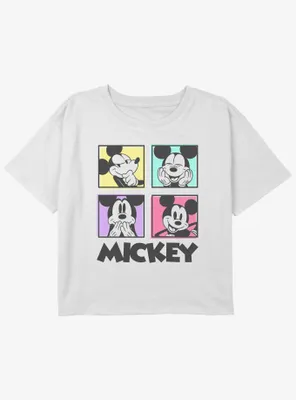 Disney Mickey Mouse Neon Girls Youth Crop T-Shirt
