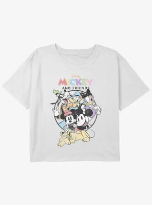 Disney Mickey Mouse Classic Crew Girls Youth Crop T-Shirt