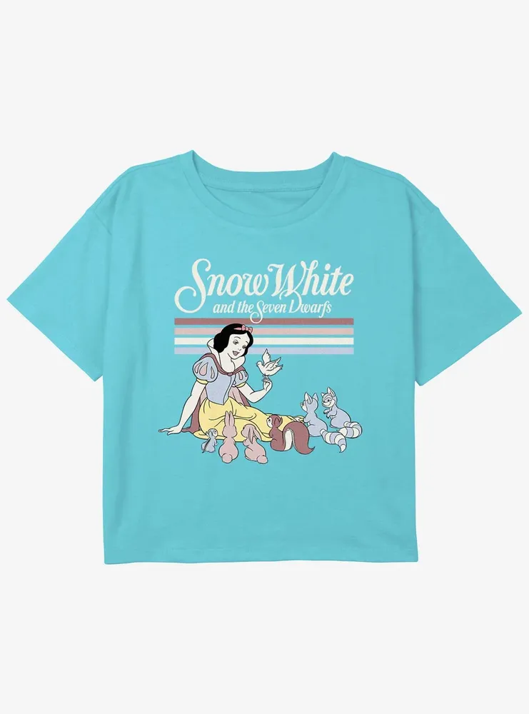 Disney Snow White and the Seven Dwarfs Forest Critters Girls Youth Crop T-Shirt