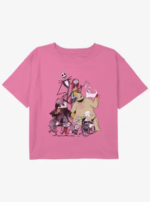 Disney The Nightmare Before Christmas Group Shot Girls Youth Crop T-Shirt