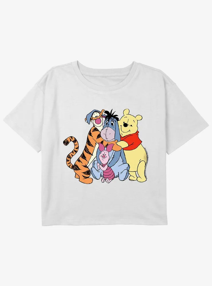 Disney Winnie The Pooh Buddy Group Girls Youth Crop T-Shirt