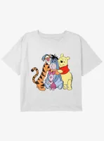 Disney Winnie The Pooh Buddy Group Girls Youth Crop T-Shirt