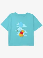 Disney Winnie The Pooh Balloon Girls Youth Crop T-Shirt