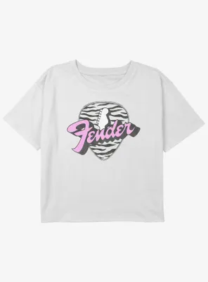 Fender Guitar Pick Logo Girls Youth Crop T-Shirt